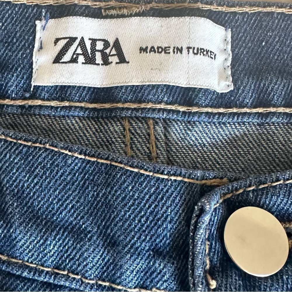 Zara Women’s Straight Leg Jeans - Medium Blue Denim